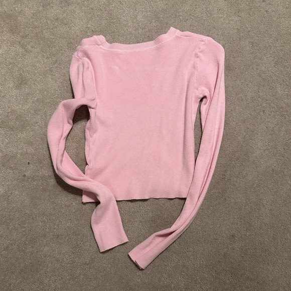 Baby Pink Long Sleeve Sweater Shirt - Picture 3 of 3